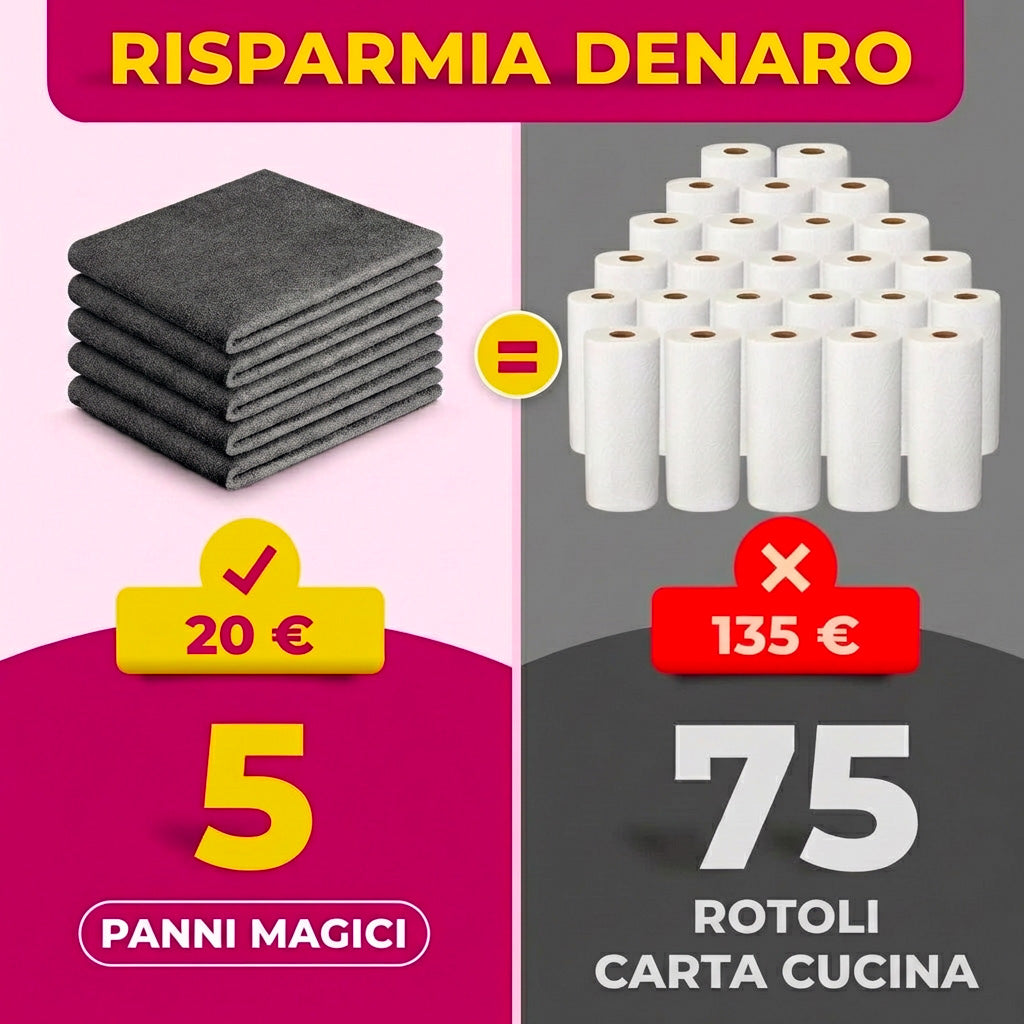 Panno Magico Ecolino in Microfibra (Set da 5 Pezzi)